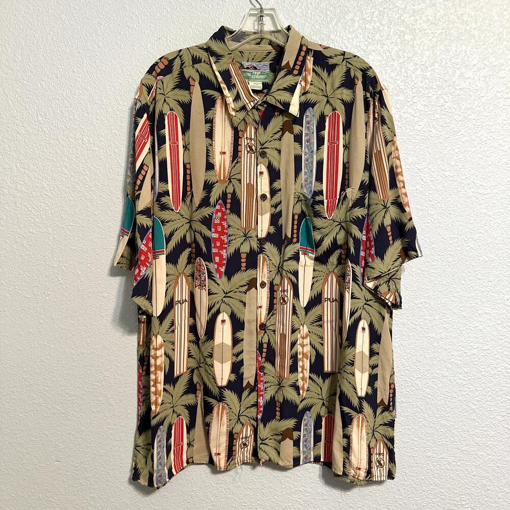 Reyn Spooner Shirt Men XL Multicolor Button-Up Short Sleeve Surfboard Print - Picture 2 of 11